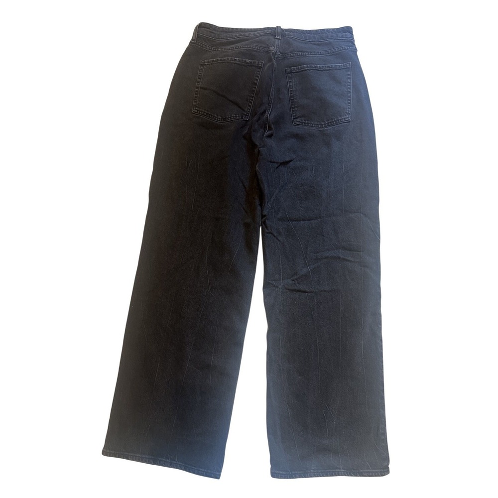 Old Navy Jeans Womens size 12 Black Extra High Rise Curvy Sky Hi Wide Leg NWT - Picture 2 of 8